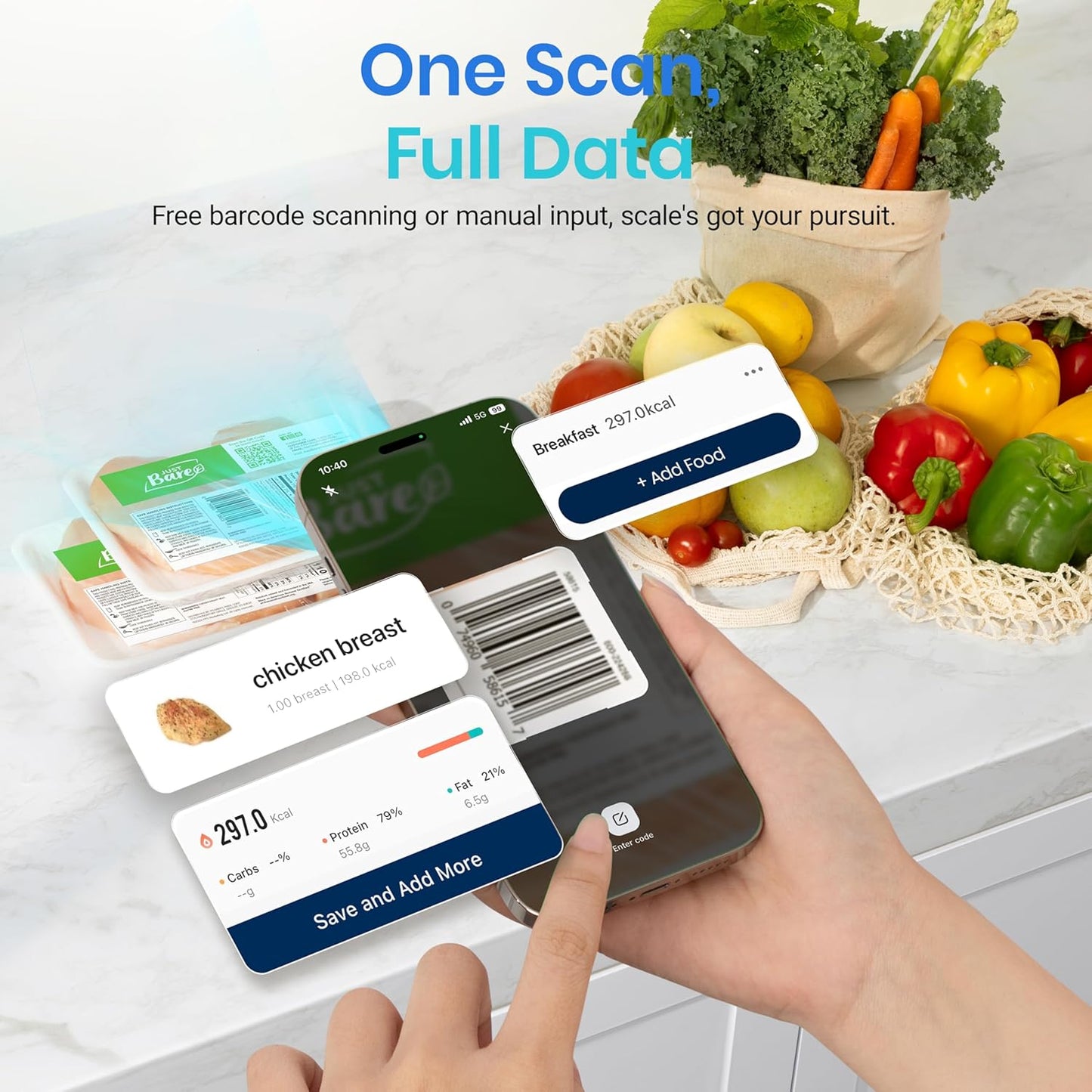 Etekcity Smart Food Scale with Nutritional Calculator