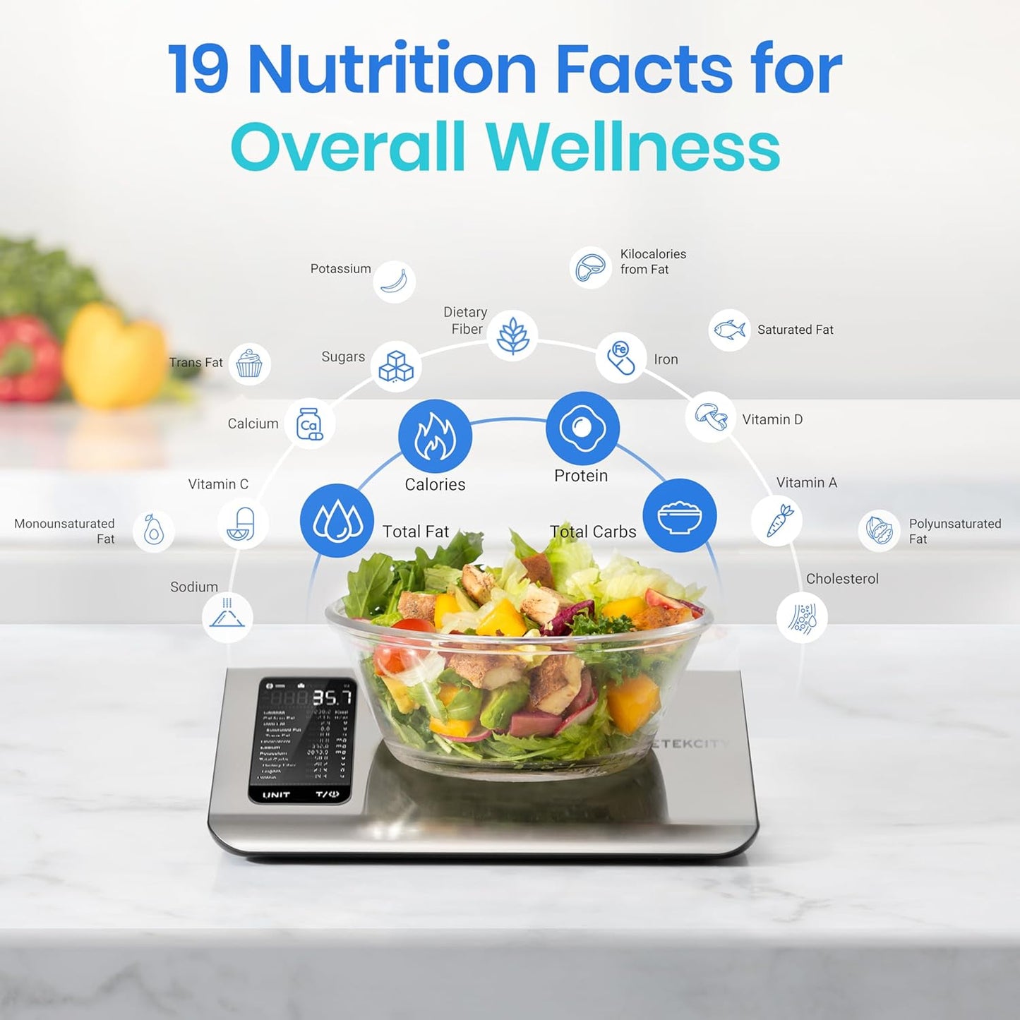 Etekcity Smart Food Scale with Nutritional Calculator