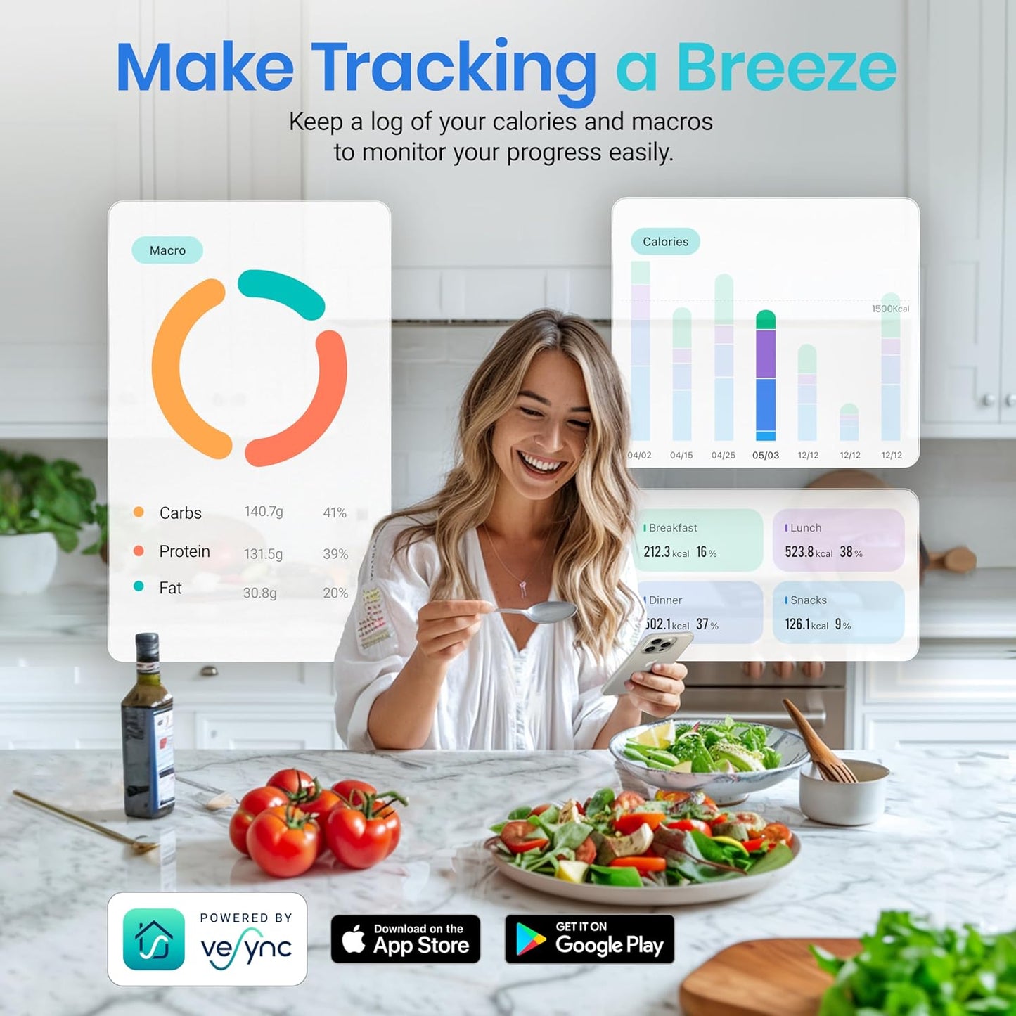 Etekcity Smart Food Scale with Nutritional Calculator