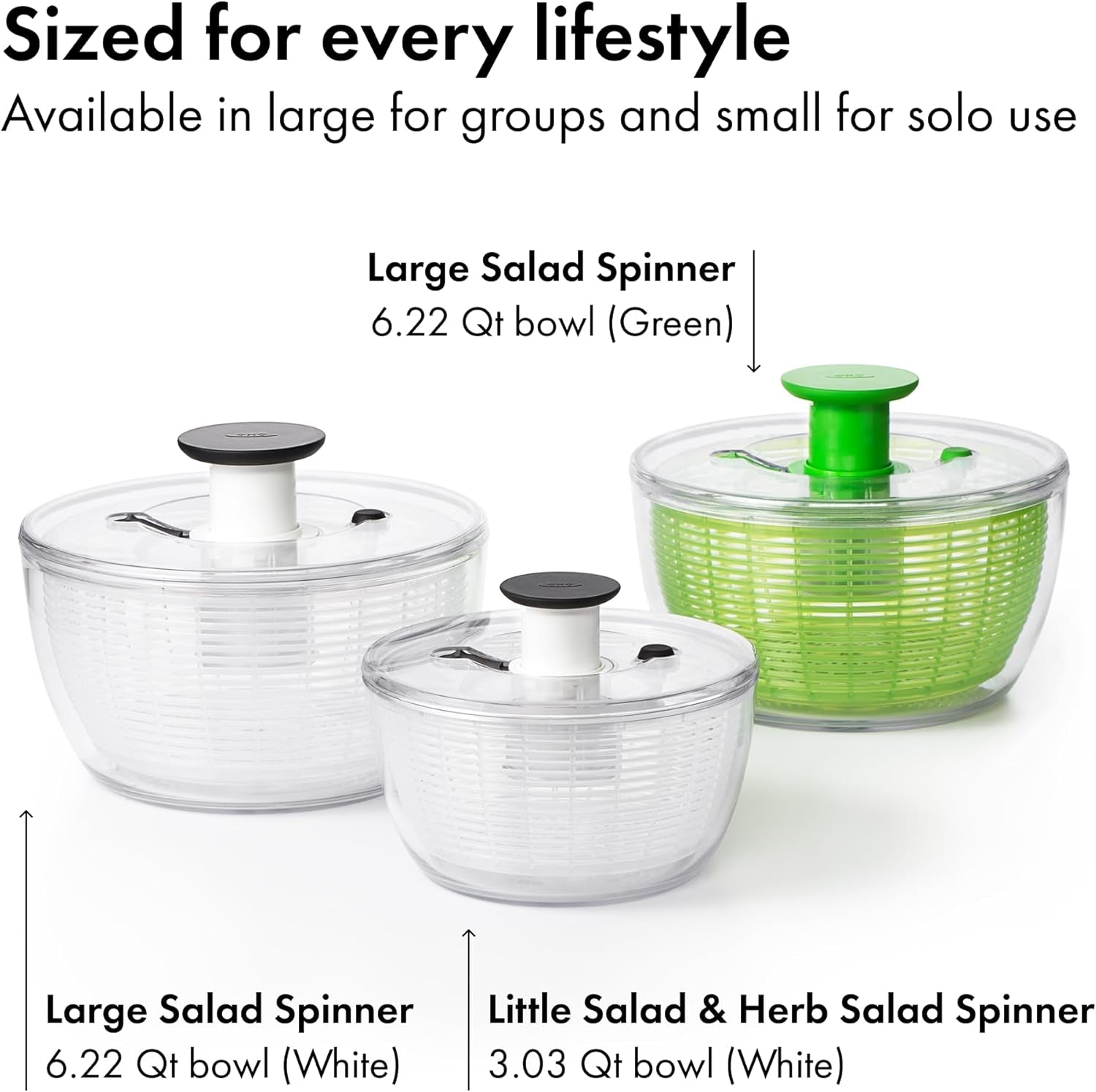 Good Grips Salad Spinner | Fruit Washing Bowl with Strainer 