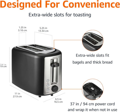 2 Slice Toaster, with 6 Browning Settings