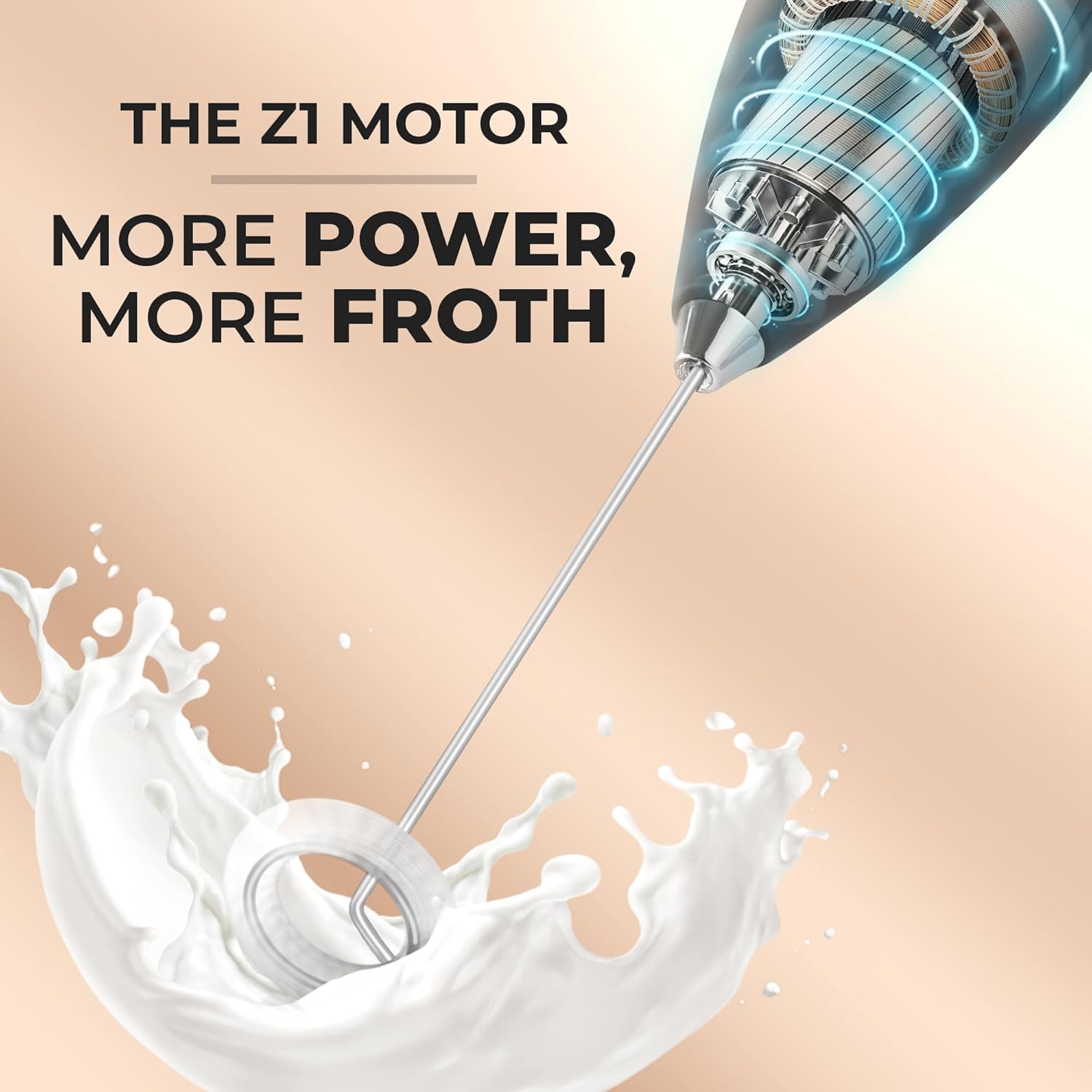 Powerful Milk Frother Wand - Ultra Fast Handheld Drink Mixer