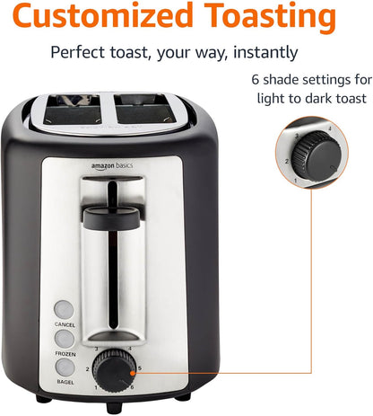 2 Slice Toaster, with 6 Browning Settings