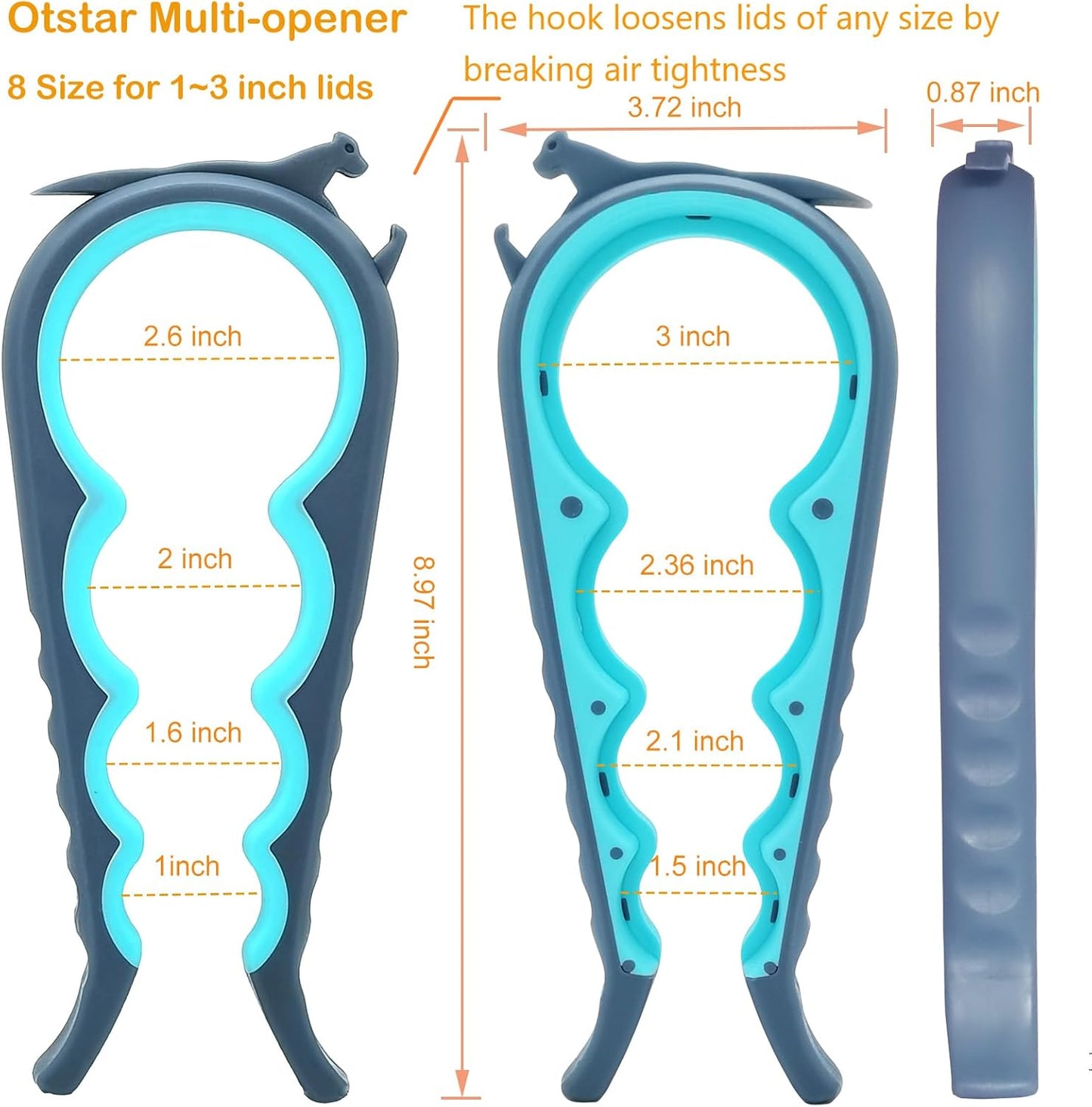 Jar Opener Bottle Opener and Can Opener for Weak Hands, Seniors with Arthritis