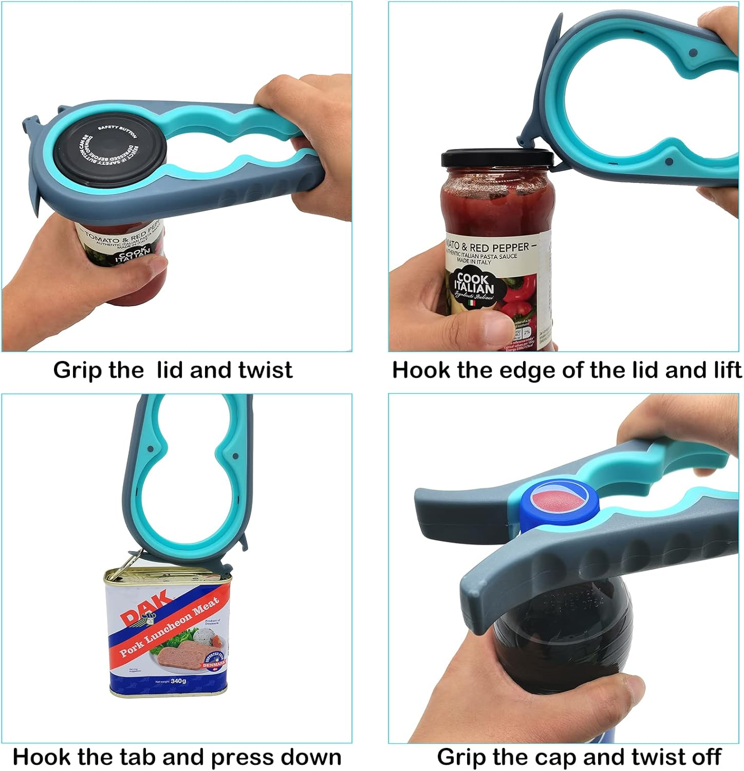 Jar Opener Bottle Opener and Can Opener for Weak Hands, Seniors with Arthritis