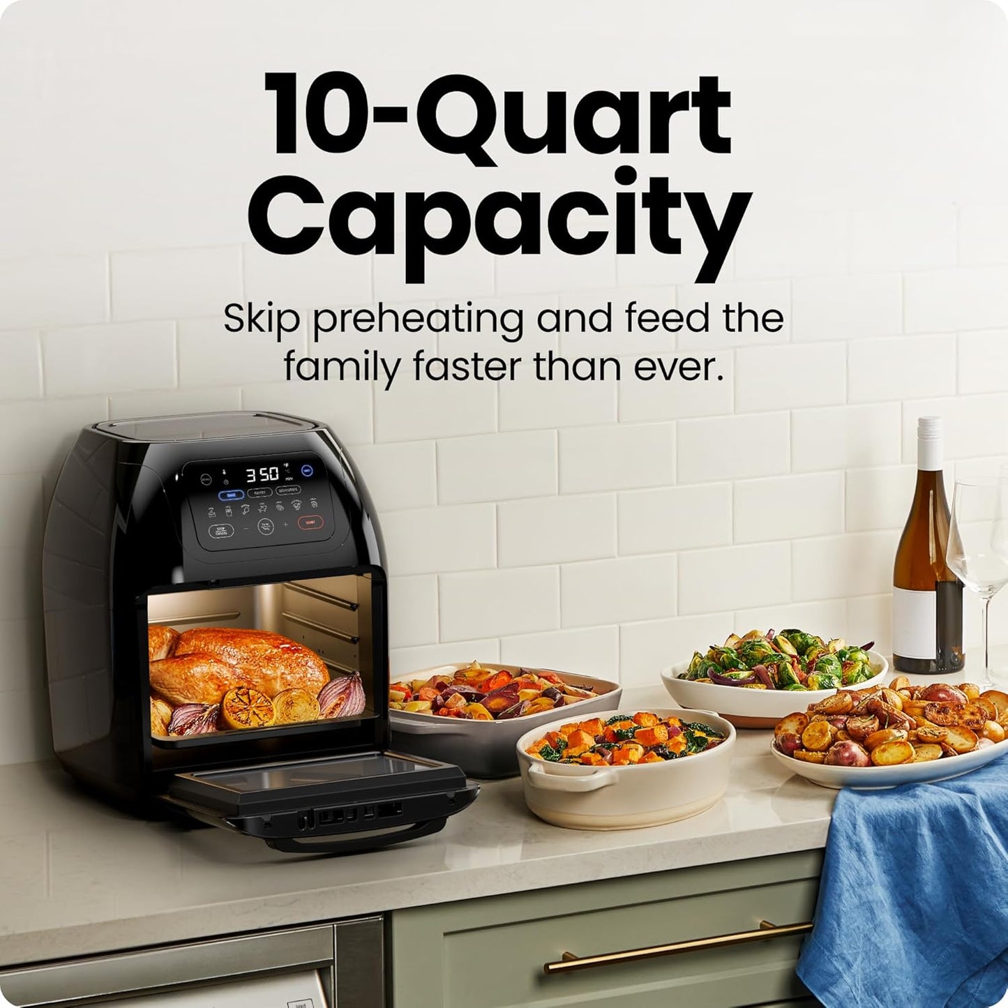 Multifunctional Digital Air Fryer - Rotisserie, Dehydrator, Convection Oven