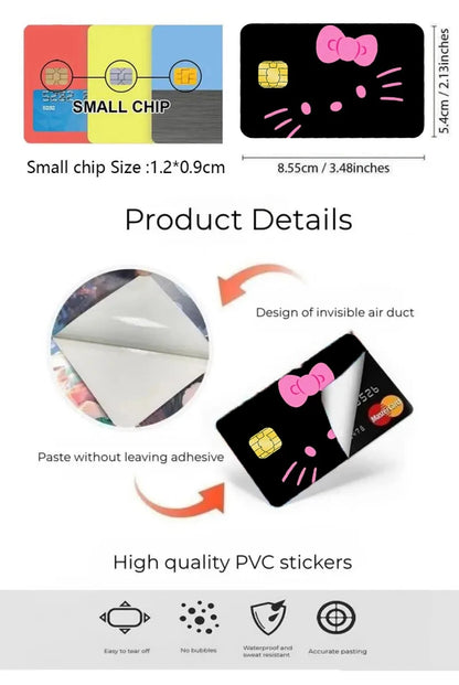 5pcs/set Sanrios Hello Kitty Credit Debit Card Sticker