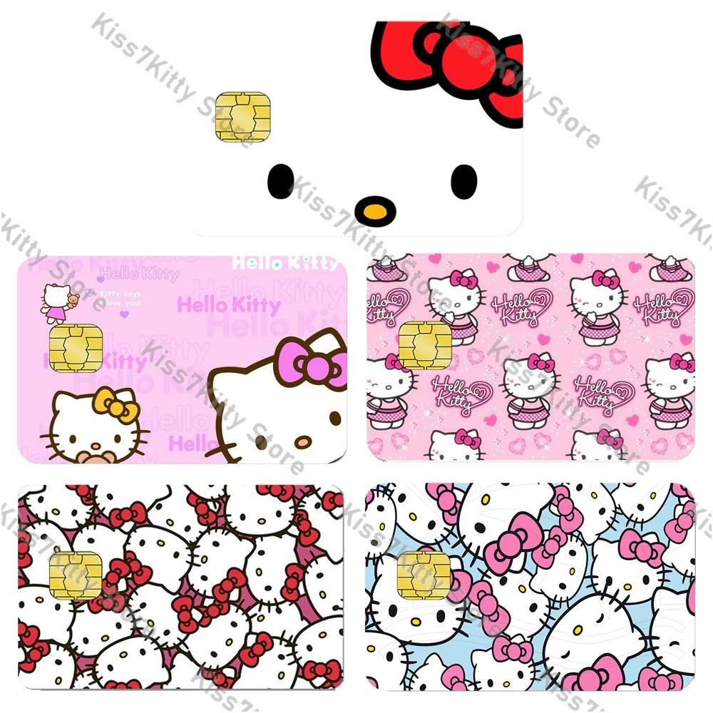 5pcs/set Sanrios Hello Kitty Credit Debit Card Sticker