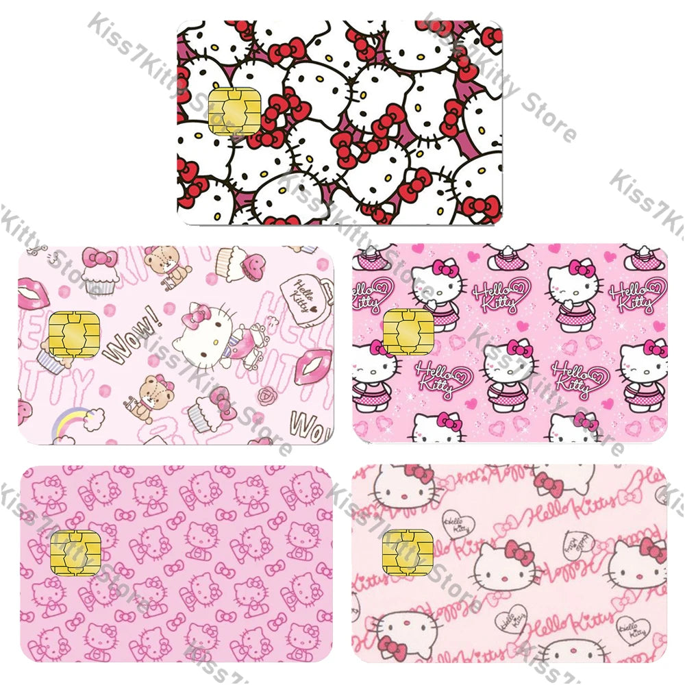 5pcs/set Sanrios Hello Kitty Credit Debit Card Sticker