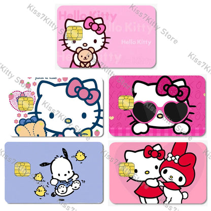 5pcs/set Sanrios Hello Kitty Credit Debit Card Sticker