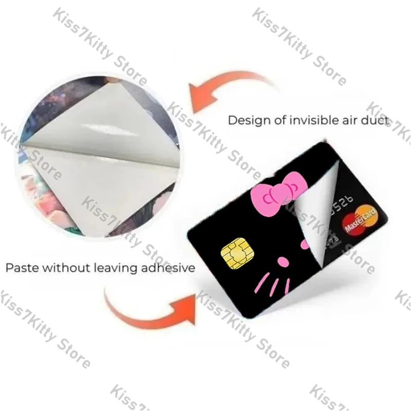 5pcs/set Sanrios Hello Kitty Credit Debit Card Sticker