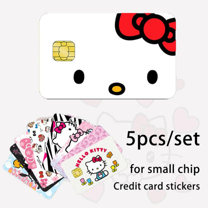 5pcs/set Sanrios Hello Kitty Credit Debit Card Sticker