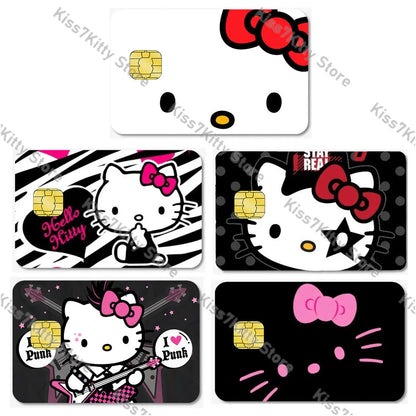 5pcs/set Sanrios Hello Kitty Credit Debit Card Sticker