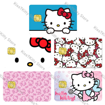 5pcs/set Sanrios Hello Kitty Credit Debit Card Sticker