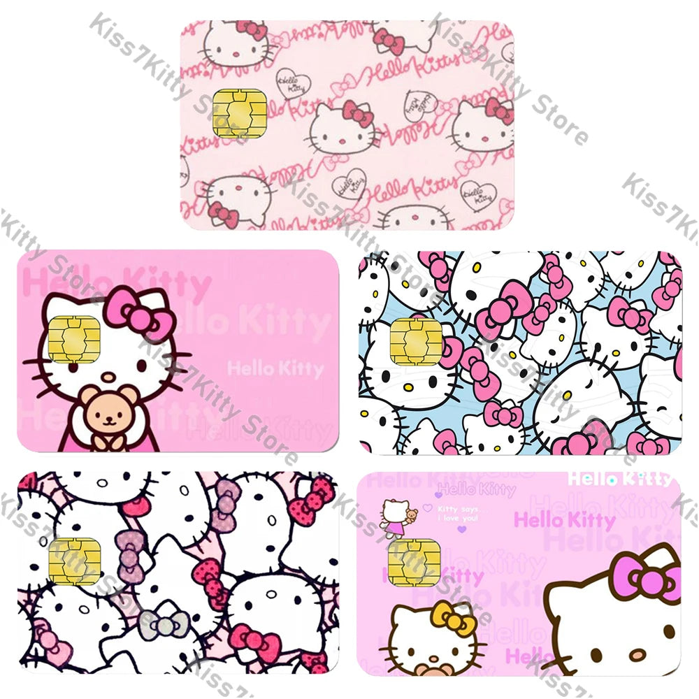 5pcs/set Sanrios Hello Kitty Credit Debit Card Sticker