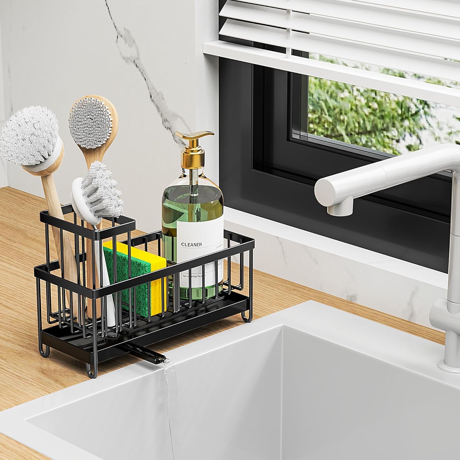 Black Sponge Holder for Kitchen Sink