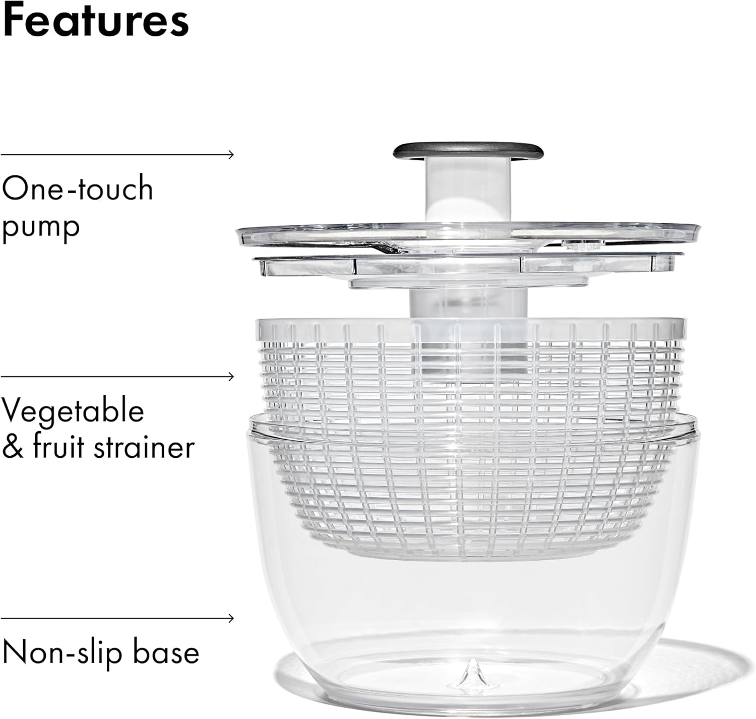 Good Grips Salad Spinner | Fruit Washing Bowl with Strainer 