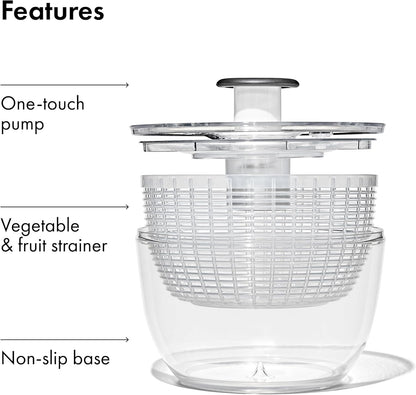 Good Grips Salad Spinner | Fruit Washing Bowl with Strainer 
