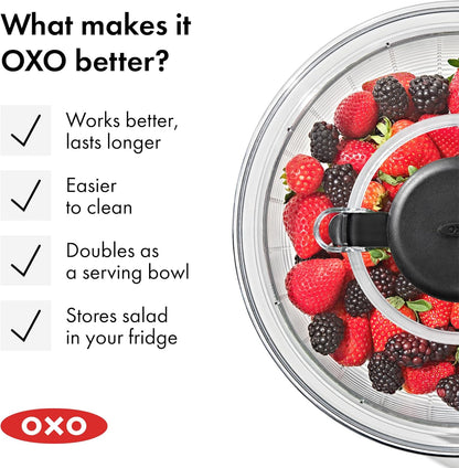 Good Grips Salad Spinner | Fruit Washing Bowl with Strainer 